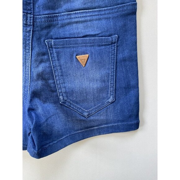 Guess Women’s High Waist Short Button Short Blue Size 25 - Picture 4 of 4